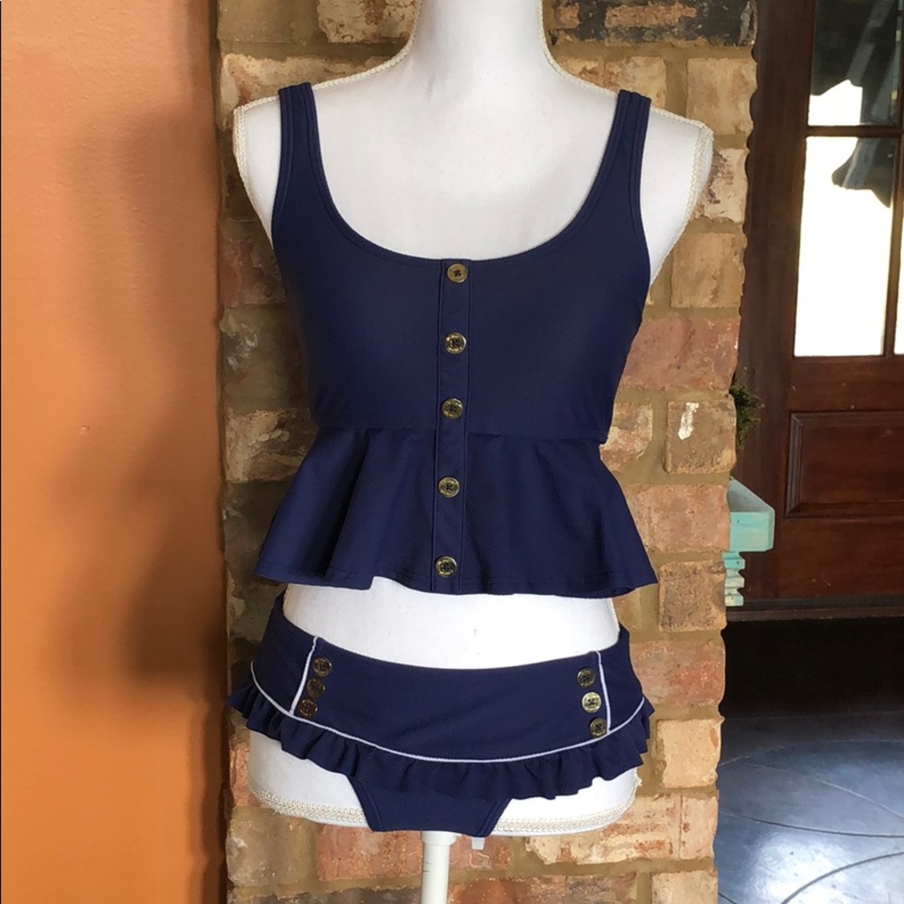 Betsey Johnson two piece nautical swimsuit